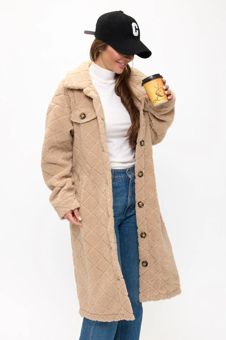 Diamond Sherpa Duster Coat