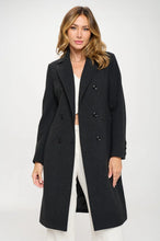 Eclipse Elegance Vegan Wool Double-Breasted Coat