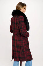 Cosmopolitan Charisma Faux Fur-Trimmed Plaid Coat